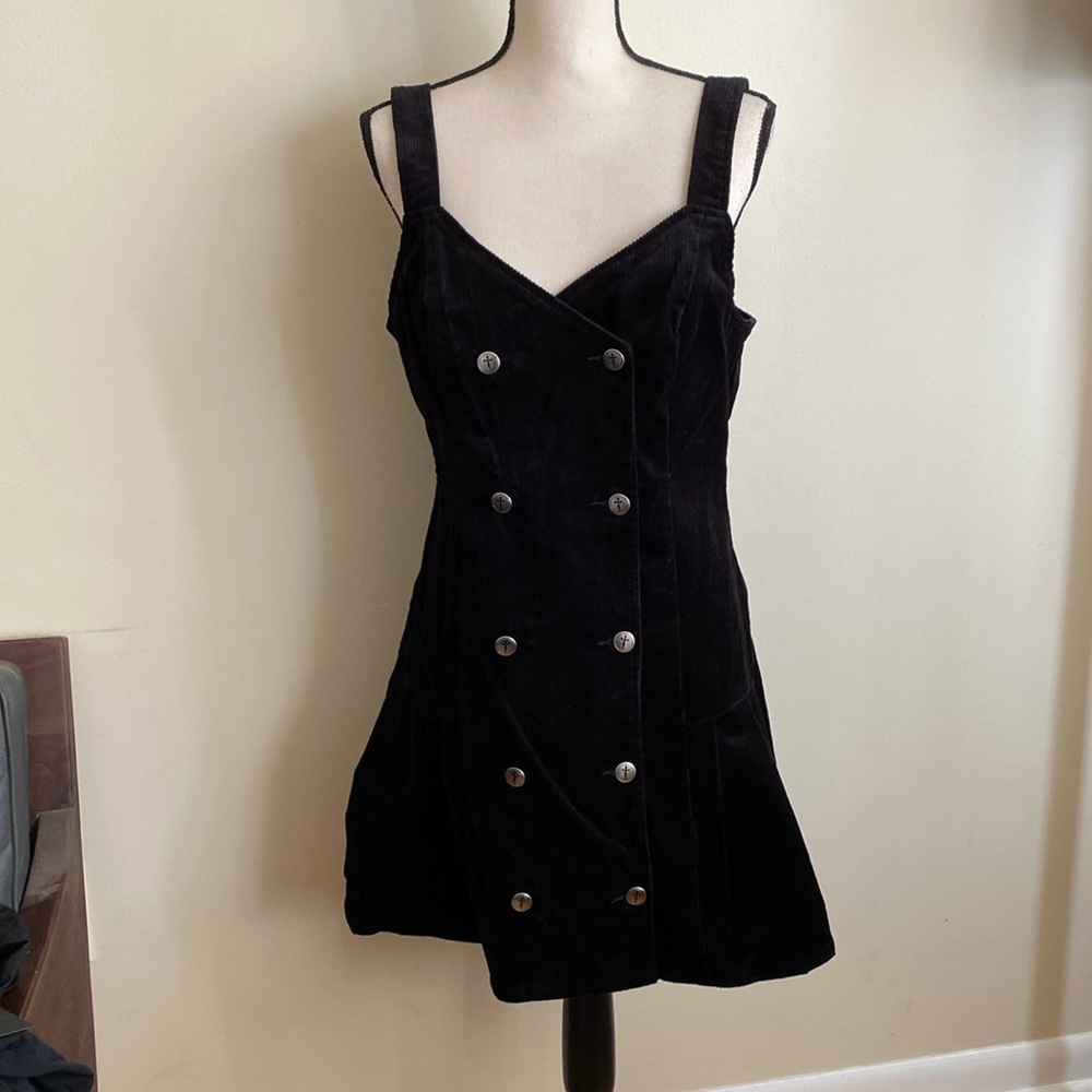 Elegant Black Double-Breasted Dress